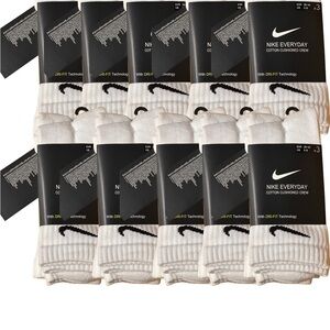 Nike Everyday White Crew Socks 10 pack x30 socks Medium - Large